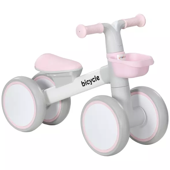 AIYAPLAY Kids Balance Bike for 1-3 Years Old with Adjustable Seat, Silent Wheels, Pink - 1