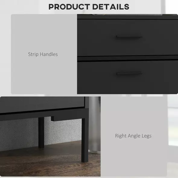 HOMCOM Three Drawer Slim Shoe Storage Cabinet, 12 Shoe Pairs - Black - 7