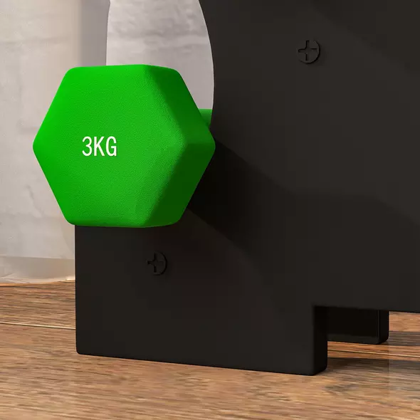 SPORTNOW 2 x 1kg, 2 x 2kg, 2 x 3kg Dumbbells Set with Dumbbell Rack, Hand Weights for Home Gym Training - 8