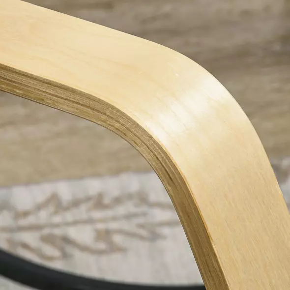 HOMCOM Rocking Lounge Chair Recliner Relaxation Lounging Relaxing Seat with Adjustable Footrest, Side Pocket and Pillow, Khaki - 9