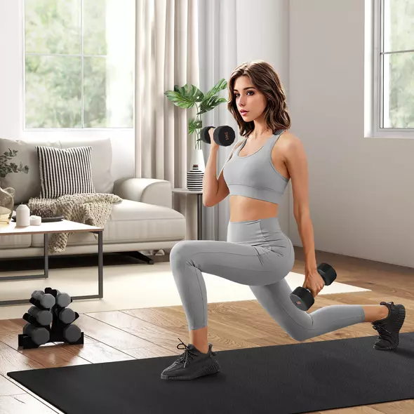 SPORTNOW Dumbbells Weights Set with 12-Sided Shape and Non-Slip Grip for Men Women Home Gym Workout, 2 x 10kg - 2