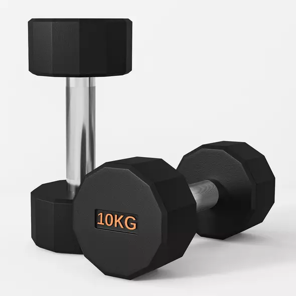 SPORTNOW Dumbbells Weights Set with 12-Sided Shape and Non-Slip Grip for Men Women Home Gym Workout, 2 x 10kg - 8