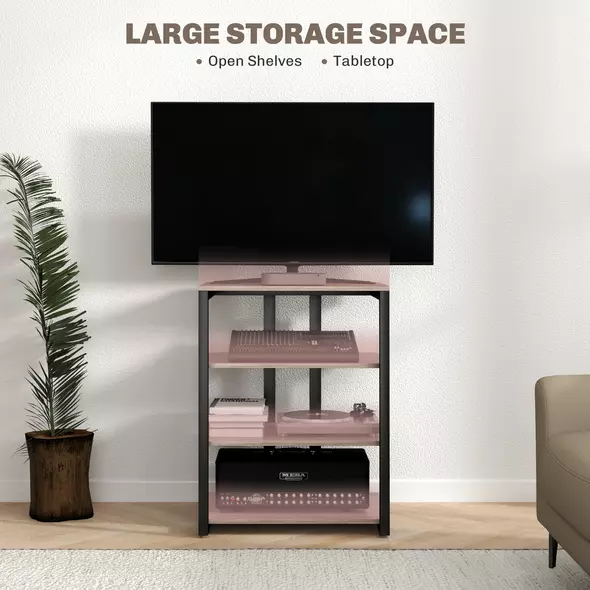 HOMCOM HiFi Stand, with Four Storage Shelves - Grey - 4