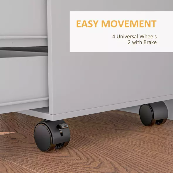 HOMCOM Multi-Storage Mobile Office Storage Cabinet - White - 5