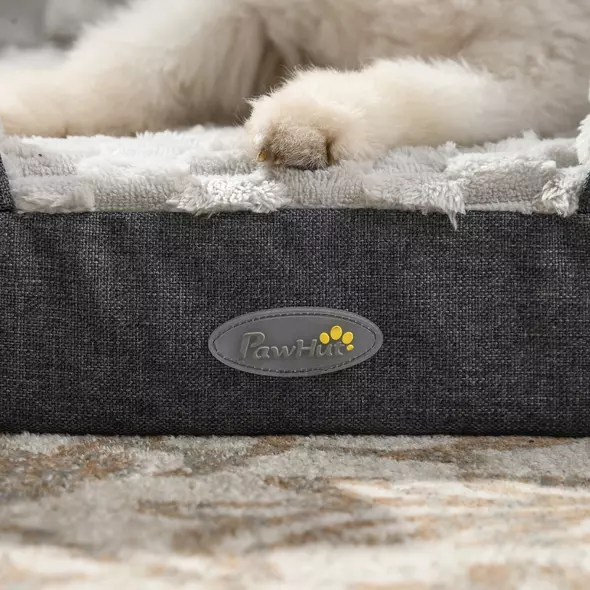 PawHut Calming Dog Bed Pet Mattress w/ Removable Cover, Anti-Slip Bottom, for Small Dogs, 70L x 50W x 18Hcm - Charcoal Grey - 9