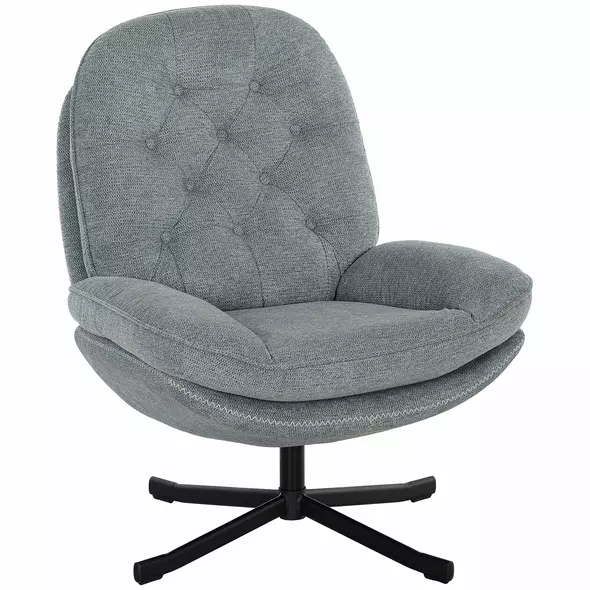 HOMCOM Relaxed Swivel Armchair - Grey - 1