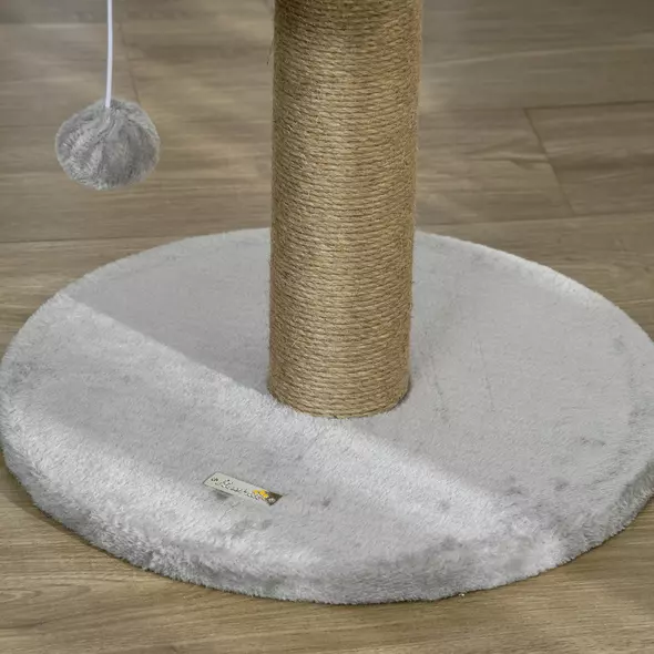 PawHut Cat Tree Tower with Scratching Posts, Grey - 9