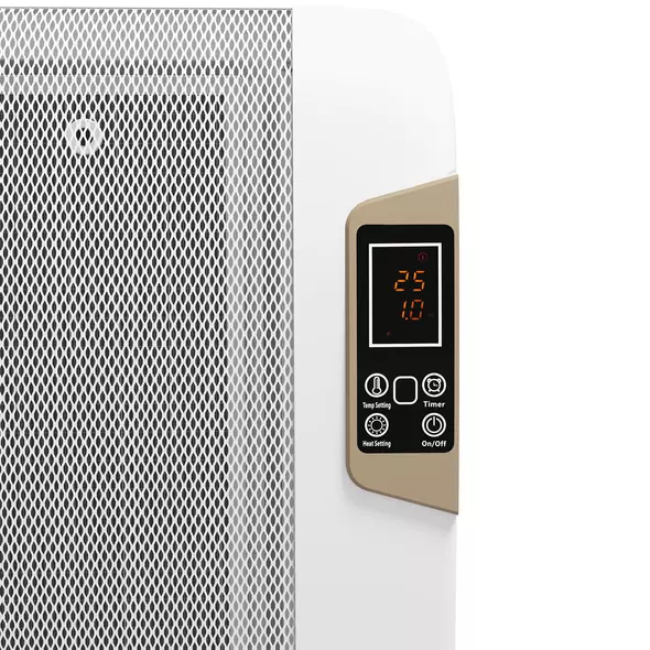 HOMCOM Mica Electric Space Heater, Portable Heater for Home with 2 Heat Settings, Living Room, Study, Garage, Adjustable Temperature 18-30°C, 1000W/2000W, White - 8