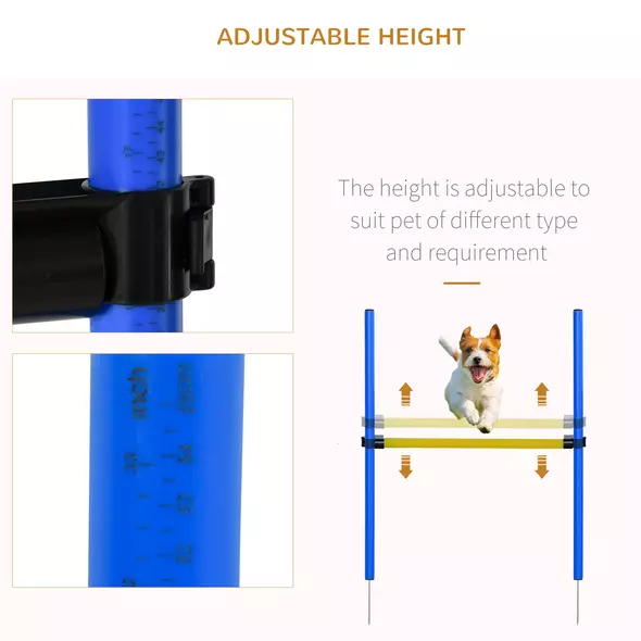 PawHut Pet Agility Training Equipment Dog Play Run Jump Obedience Training Set Adjustable (Poles + Hurdle + Tunnel + Pause Box) - 6