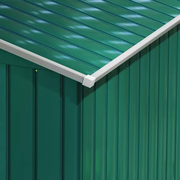 Outsunny 7 x 4ft Metal Garden Shed, Outdoor Storage Tool House with Ventilation Slots, Foundation Kit and Lockable Double Doors, Green - 8