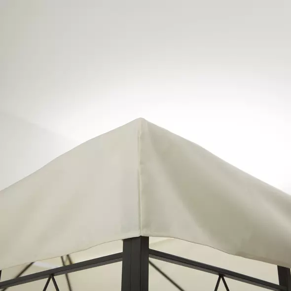 Outsunny 3x4m Gazebo Replacement Roof Canopy 2 Tier Top UV Cover Garden Patio Outdoor Sun Awning Shelters Cream (TOP COVER ONLY) - 9