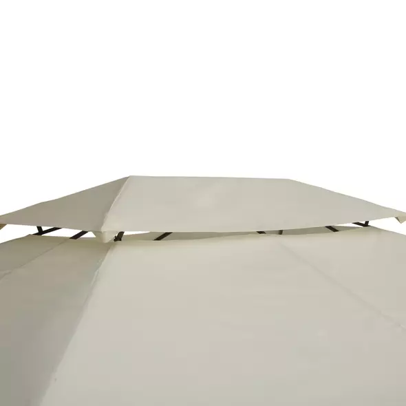 Outsunny 3x4m Gazebo Replacement Roof Canopy 2 Tier Top UV Cover Garden Patio Outdoor Sun Awning Shelters Cream (TOP COVER ONLY) - 8