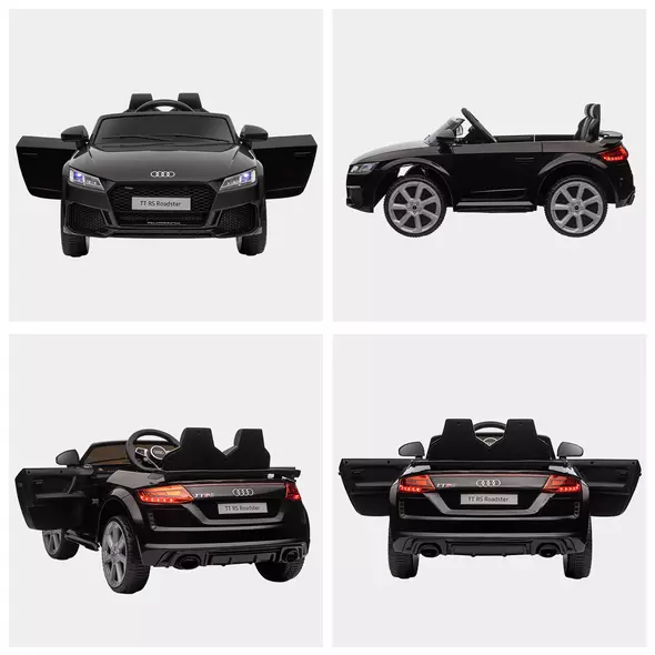 HOMCOM Kids Licensed Audi TT Ride-On Car 12V Battery w/ Remote Suspension Headlights and MP3 Player 2.5-5km/h Black - 8