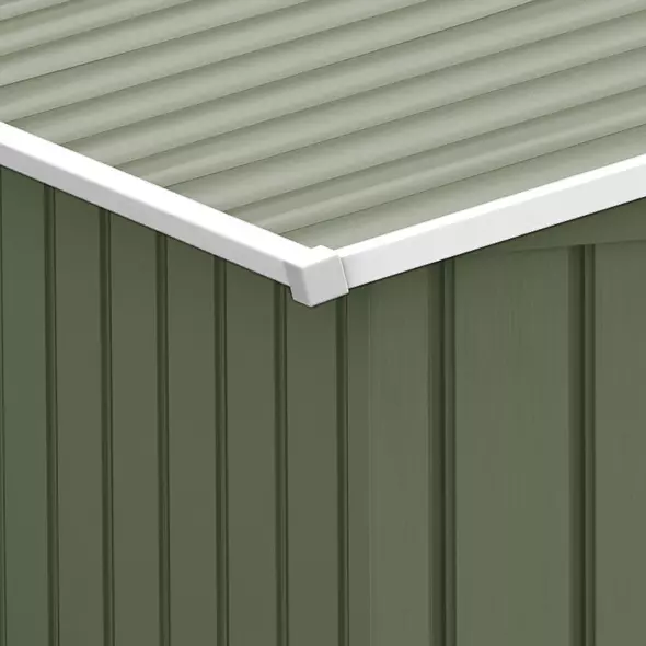 Outsunny 9 x 6ft Metal Garden Shed, Outdoor Storage Tool House with Ventilation Slots, Foundation Kit and Lockable Double Doors, Light Green - 8