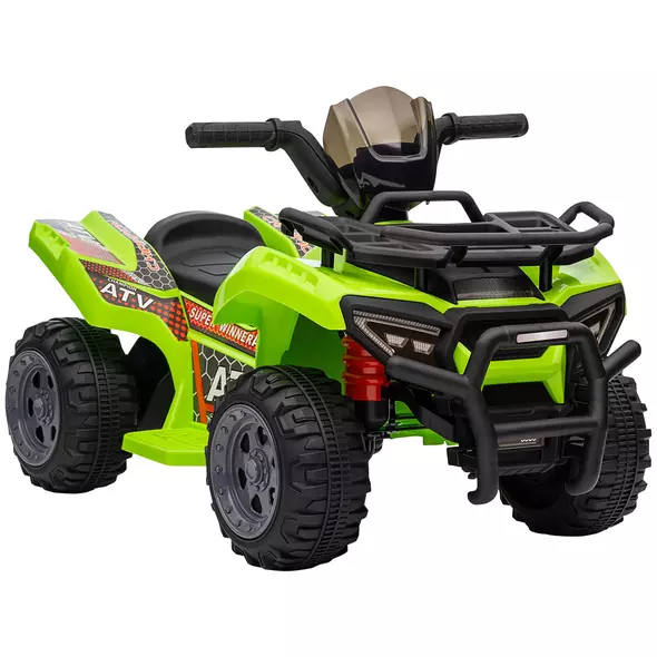 HOMCOM 6V Kids Electric Ride on Car Toddlers Quad Bike All Terrain Vehicle Toy With Music for 18-36 months Green - 1