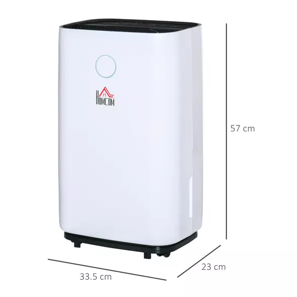 HOMCOM 20L/Day Portable Dehumidifier for Home, with LED Screen, Sleep Mode, 24H Timer, 4L Water Tank, Electric Air Dehumidifier for Damp Laundry Bedroom Basement - 3