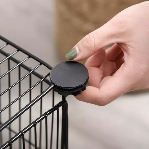 PawHut Pet Playpen DIY Small Animal Cage Metal Fence with Door, 22 Pieces, for Bunny Chinchilla Hedgehog Guinea Pig - 8