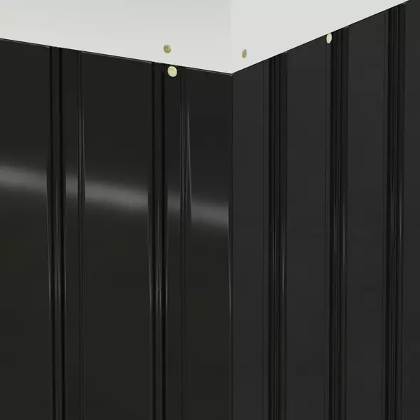 Outsunny 9ft x 4ft Metal Garden Shed, Outdoor Tool House with Foundation Kit, Ventilations and Double Doors, Dark Grey - 9