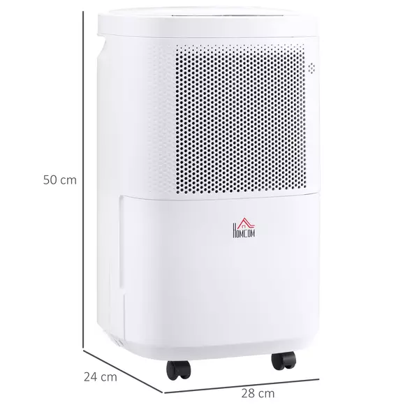 HOMCOM 10L/Day 2200ML Portable Quiet Dehumidifier with WiFi Smart App Control, Electric Moisture Air Dehumidifier for Home Laundry Basement - 3