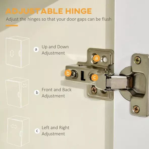 HOMCOM Kitchen Cupboard, Modern Kitchen Storage Cabinet with Shelves and Drawer, Free Standing Kitchen Sideboard, 166 cm, White - 6