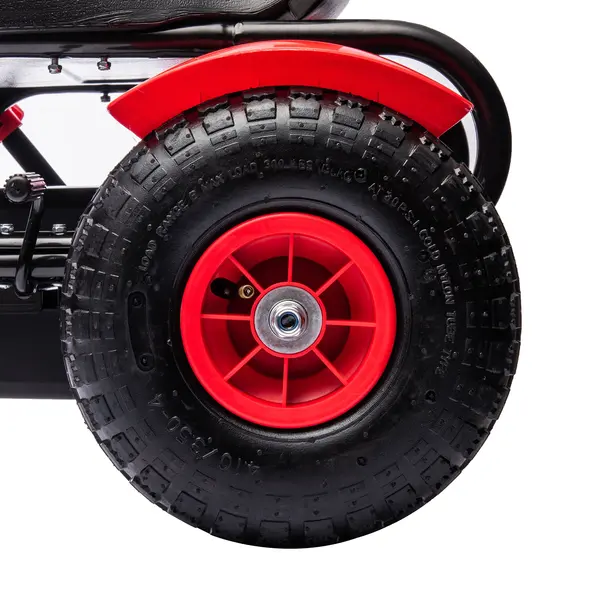 HOMCOM Children Pedal Go Kart, Kids Ride On Racer with Adjustable Seat, Inflatable Rubber Tyres, Handbrake, for Ages 5-12 Years - Red - 8