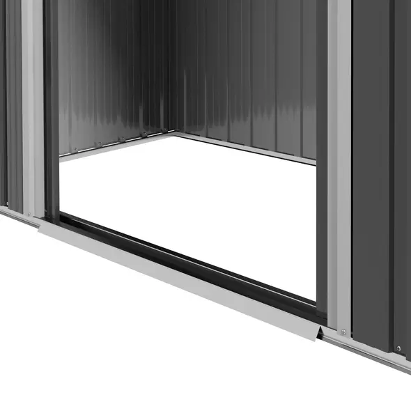 Outsunny 6.5x3.5ft Metal Garden Storage Shed for Outdoor Tool Storage with Double Sliding Doors and 4 Vents, Dark Grey - 8