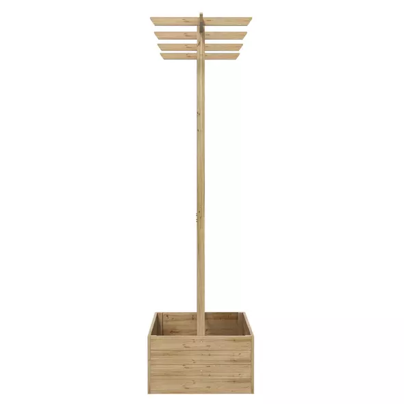 Outsunny Wooden Trellis Planter Box, Raised Garden Bed to Grow Vegetables, Herbs and Flowers, Natural Tone - 7