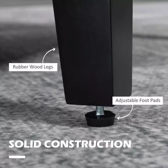 HOMCOM Linen-Look Boxy Armchair - Blue - 6