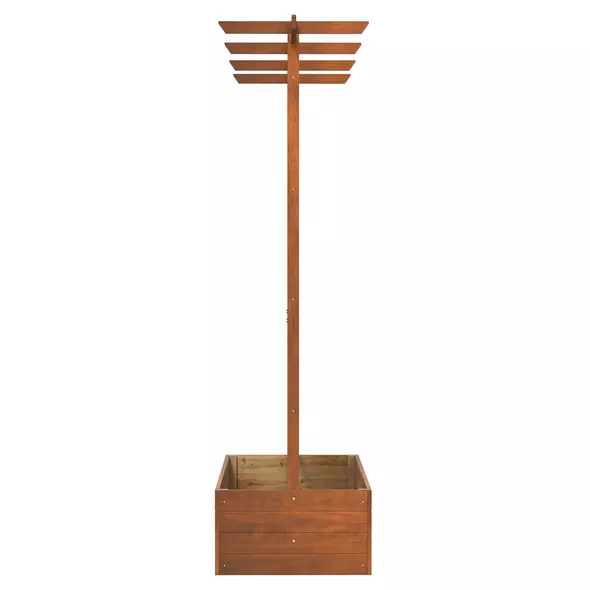 Outsunny Wooden Trellis Planter Box, Raised Garden Bed to Grow Vegetables, Herbs and Flowers, Orange - 7