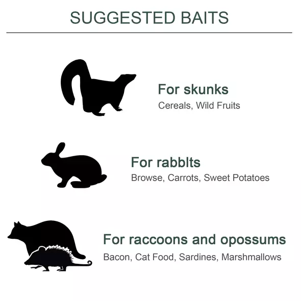 PawHut Two-Door Live Trap for Small Animals, Animal Trap for Rat, Mice - Dark Green - 7