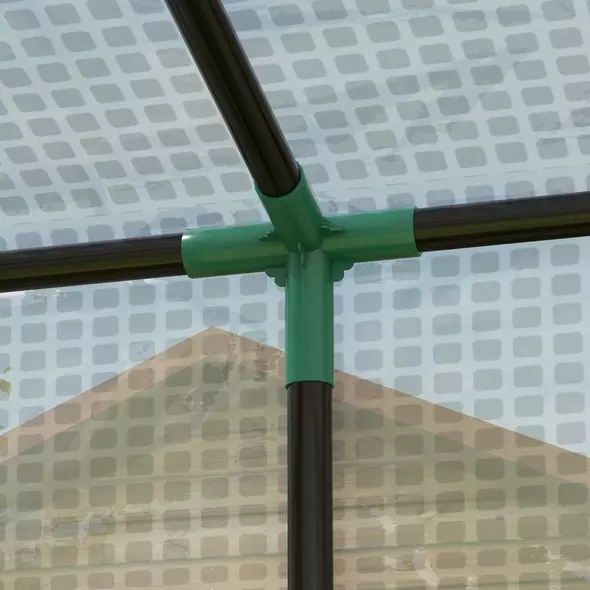 Outsunny PE Cover Walk-in Outdoor Greenhouse, White - 8