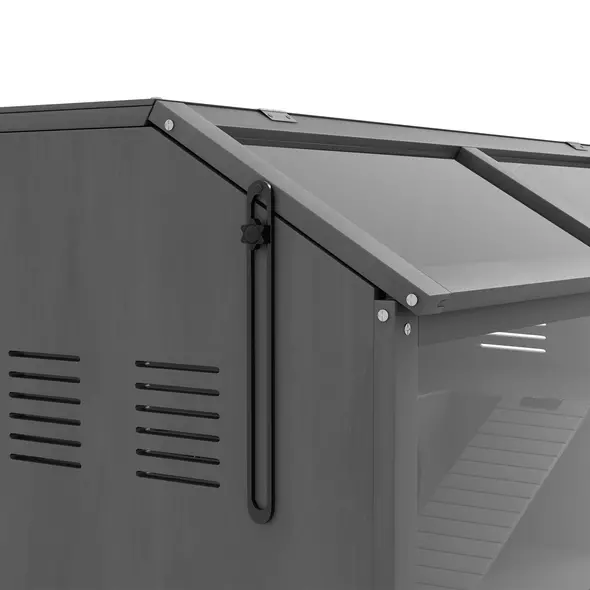 PawHut Hamster Cage, Wooden Small Animal Cage for Gerbils, Mice w/ Suspension Bridge, Openable Top, Hut, 85 x 45 x 44cm - Grey - 9