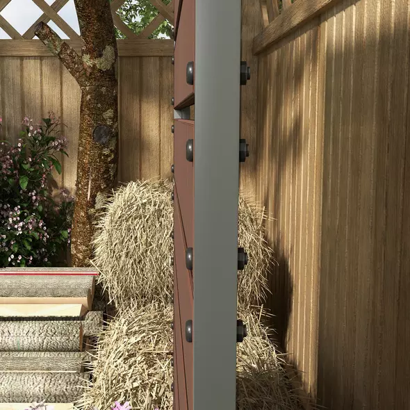 Outsunny Raised Bed for Garden, Planter with Trellis for Climbing Plants, Vines, Planter Box with Drainage Gap, Light Brown - 7