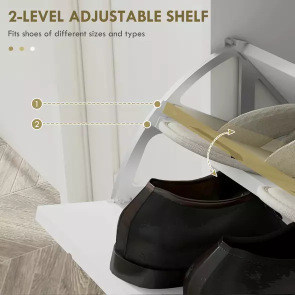 HOMCOM Narrow Shoe Storage Cabinet, Slim Shoe Cupboard with 4 Flip Drawers, Adjustable Shelf, Shoe Rack for 16 Pairs of Shoes - 5