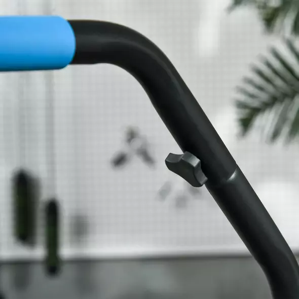 HOMCOM 40" Foldable Mini Fitness Trampoline, with Adjustable Foam Handle, Blue - 8