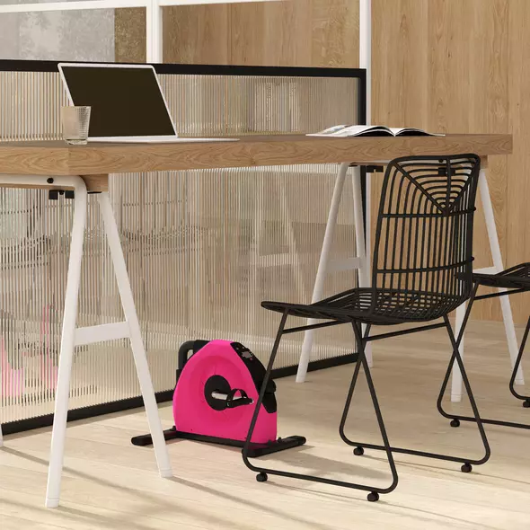 SPORTNOW Mini Exercise Bike, Portable Pedal Exerciser with LCD Display for Legs, Arms, Rehabilitation, Therapy, Pink - 2