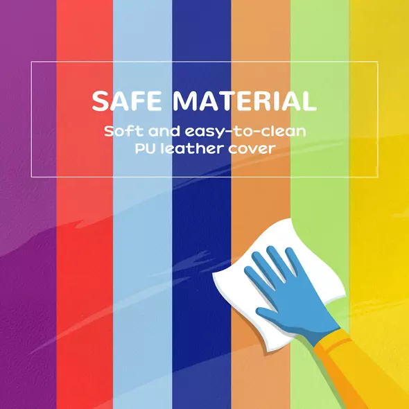 HOMCOM 7 Piece Soft Soft Play Set for Toddlers 1-3 Years, Blue - 7