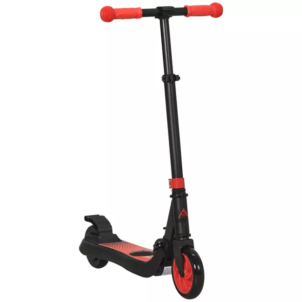 HOMCOM Folding Electric Scooter with Brake, for Ages 6+ Years, 8km/h Maximum Speed, Red - 1
