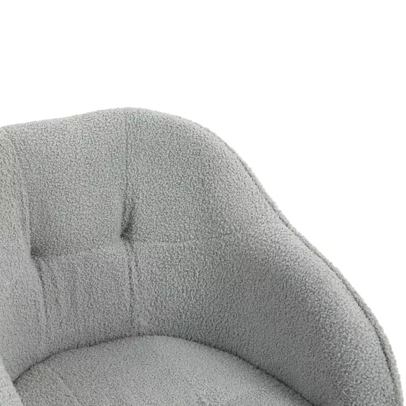 HOMCOM Teddy Fleece Swivel Office Chair - Grey - 8