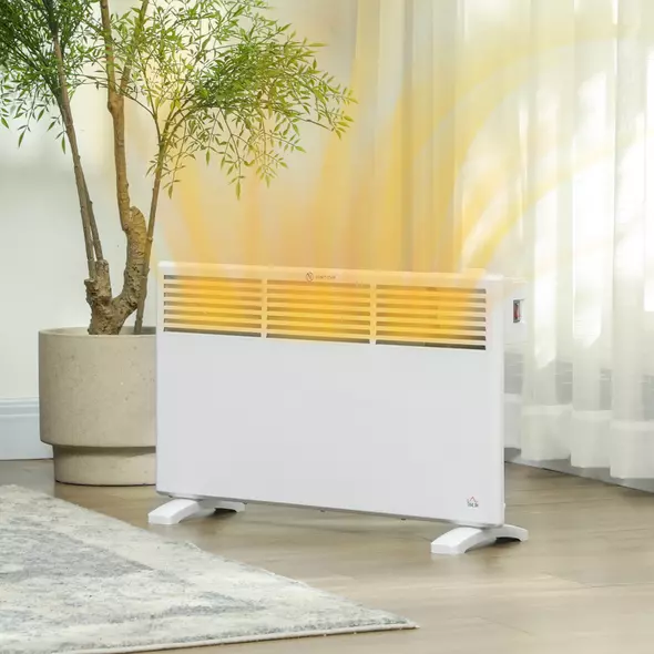 HOMCOM 1500W Convector Heater - White - 2