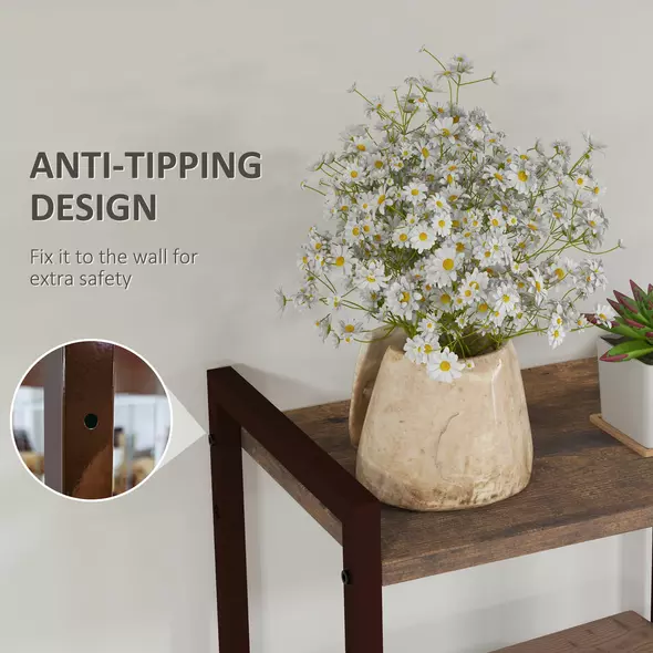 HOMCOM Four-Tier Industrial Display Shelf, with Bottom Drawers - 6