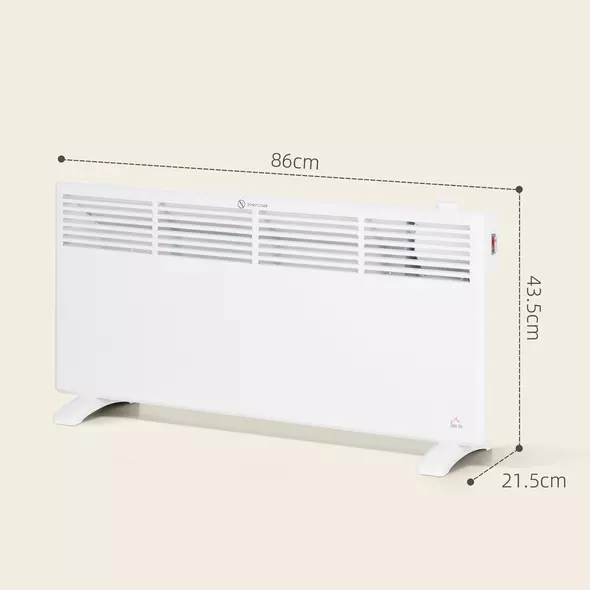 HOMCOM 2000W Convector Heater - White - 3