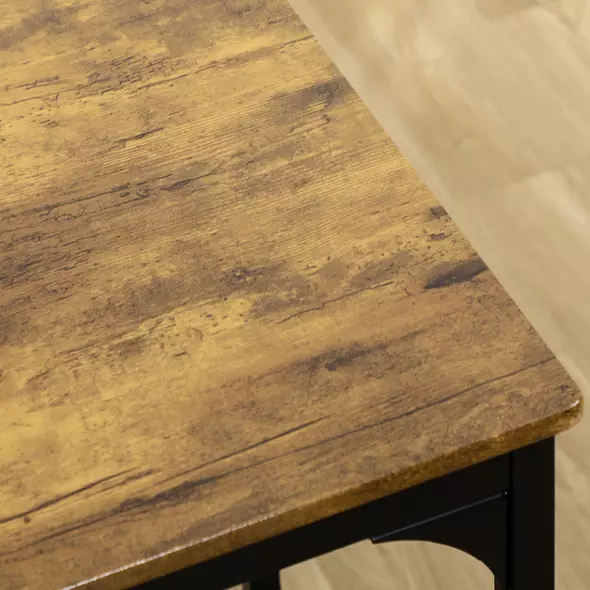 HOMCOM Five-Piece Industrial-Style Bar Table Set - Brown/Black - 9