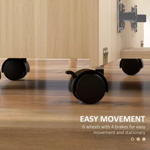 HOMCOM Six-Person Drop Leaf Dining Table, with Storage - Wood-Effect - 7