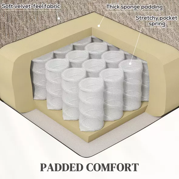 HOMCOM Velvet-Feel Electric Riser Recliner Chair - Khaki - 6