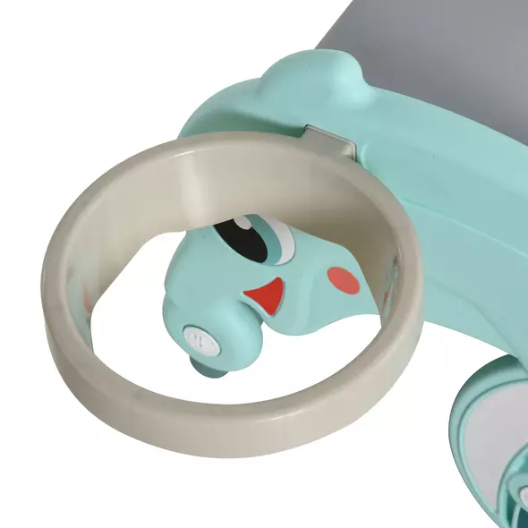 HOMCOM 3-in-1 Baby Rocking Horse Portable Slide Basketball Hoop Equipment Indoor Outdoor Playground Toy, Age 18-36 Months, Green - 9