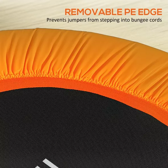 HOMCOM 40" Fitness Trampoline with Adjustable Handle, Rebounder Trampoline, Mini Jumper for Indoor Exercise Workout, Orange - 6