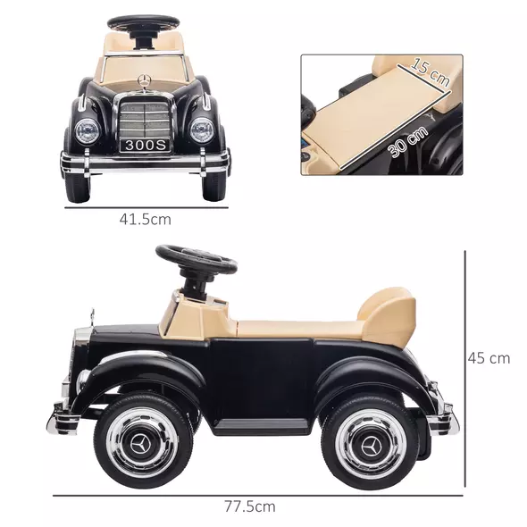 AIYAPLAY Foot to Floor Ride on Sliding Car Mercedes-Benz 300S Licensed for 18-48 months - 3