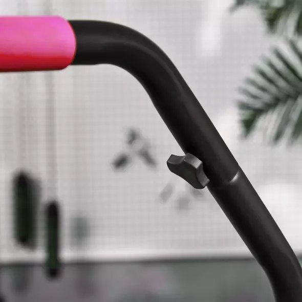 HOMCOM 40" Foldable Mini Fitness Trampoline, with Adjustable Foam Handle, Pink - 8