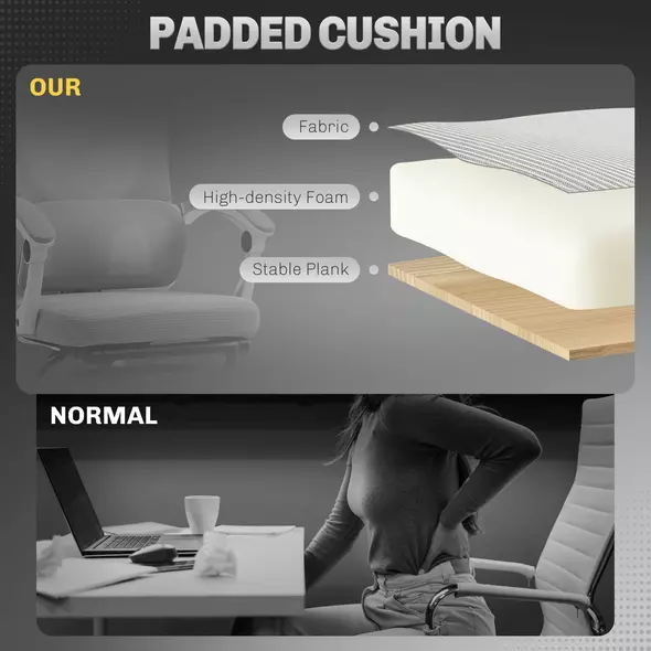 HOMCOM Ergonomic Office Chair, Mesh High Back Desk Chair with Adjustable Lumbar Support and Headrest, Footrest, Reclining Executive Swivel Computer Chair for Home Study, Black - 7